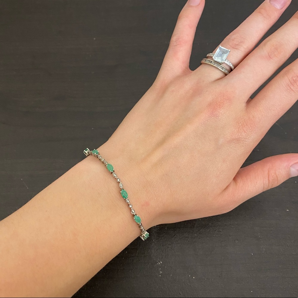 Sterling Silver Emerald Bracelet